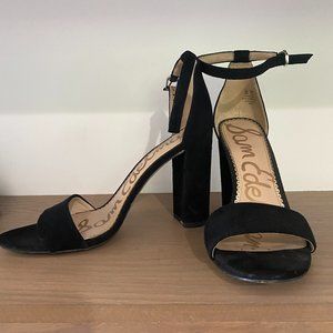 Sam Edelman Yaro Ankle Strap Sandal (Women), Black Suede, Size 8